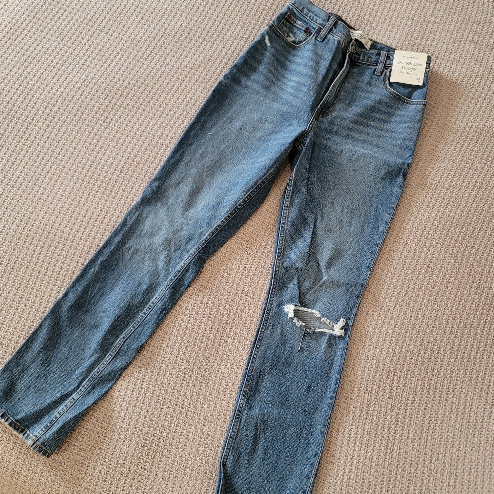 Abercrombie 90s slim straight ultra high rise jeans